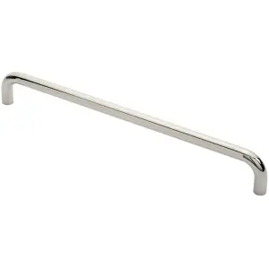 Round D Bar Pull Handle 469 x 19mm 450mm Fixing Centres Bright Steel