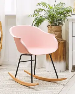 Rocking Chair HARMONY Synthetic Material Pink