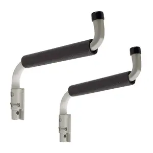 2 x Large Padded Swivel Wall Hooks for Ladder Storage, Bikes, Sheds & Garages