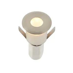 Luminosa Hades LED Outdoor Recessed Ground Decking Light Satin Nickel Effect Plate 3000K IP67