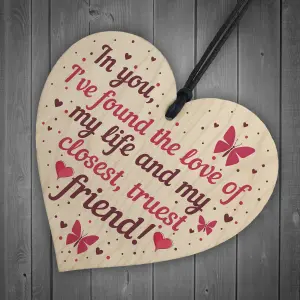 Red Ocean Anniversary Gift Valentines Gift for Him Her Boyfriend Girlfriend Wooden Heart Keepsake Plaque