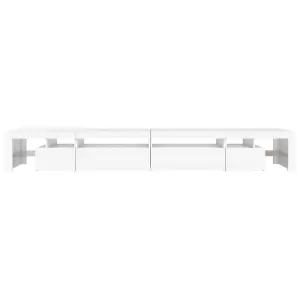 Berkfield TV Cabinet with LED Lights White 290x36.5x40 cm