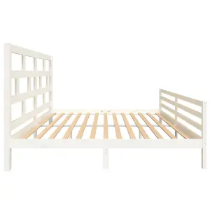 Berkfield Bed Frame White Solid Wood Pine 200x200 cm