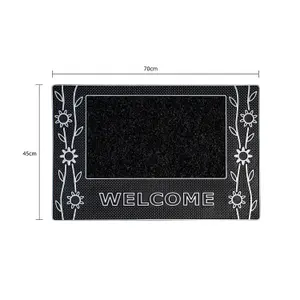 JVL Rico PVC Doormat 45x70cm - Flowers