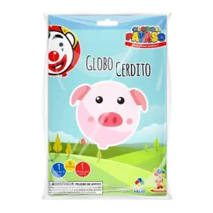 Globos Latex Piggy Balloon Set Multicoloured (One Size)