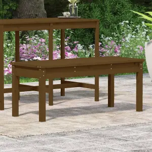 Berkfield Garden Bench Honey Brown 109x44x45 cm Solid Wood Pine