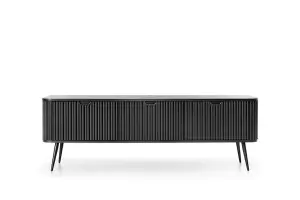 Sophisticated Zova TV Cabinet H560mm W1680mm D390mm in Midnight Black - Sleek Entertainment Hub