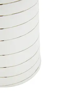 Interiors by Premier Haldis Large White Silver Stripe Ceramic Vase