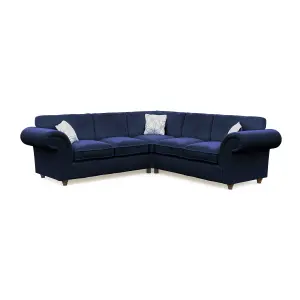 Windsor Midnight Large Corner Sofa - Brown Feet