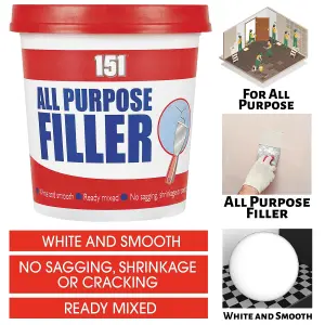 ALL PURPOSE FILLER White 600g Smooth Ready Mixed Interior Exterior Use Wood Wall