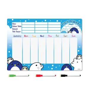 Magnetic Refrigerator Reward Charts For Children Behaviour Board A3 Penguin and Friends