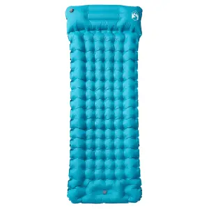 Self Inflating Camping Mattress with Pillow 1-Person Blue