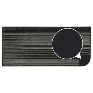 JVL Arona Machine Washable Latex Backed Runner Doormat 57x150cm, Black