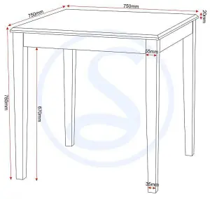 Vienna 2 Seater Dining Set Fixed Top in Medium Oak