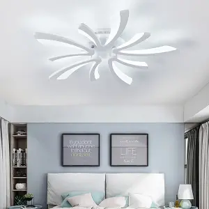 5 Lamp Unique V Shaped Acrylic LED Semi Flush Mount Ceiling Light Fixture Cool White