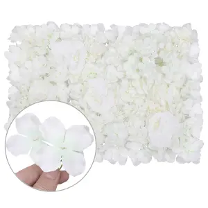 Artificial Flower Wall Backdrop Panel, 60cm x 40cm, Greyish White