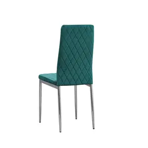 Knisely Velvet Upholstered Side Chair (Set of 6) Green