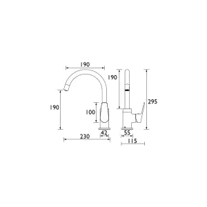 Bristan Lyra Chrome effect Kitchen Mixer Tap