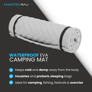 MantraRaj Yoga Roll Mat Grey Camping Outdoor Mat Waterproof Insulated Roll Up Foam Camping Roll Mattress