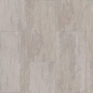 GoodHome Mambo Beige Natural Travertine effect Click vinyl Flooring Sample