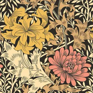 Hoopla Walls Chrysanthemum  Ginger Smooth Matt Wallpaper