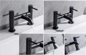 Aquarius RF-Series Bath Filler Mixer Tap Matt Black