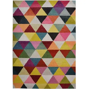 Villa Collection Geometric Design Rug in Multicolour