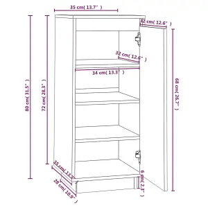 Shoe Cabinet Black 35x35x80 cm Solid Wood Pine