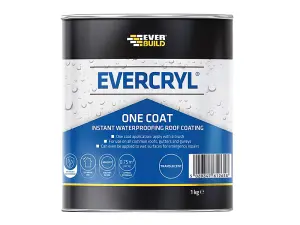 Everbuild EVCCL01 EVERCRYL One Coat Clear 1kg EVBEVCCL01