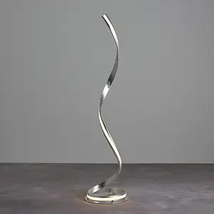 Luminosa Aria Integrated Led Floor Lamp Silver Leaf, White Acrylic