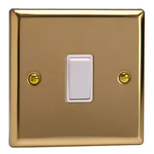 Varilight 1-Gang Intermediate 10A Rocker Switch Polished Brass