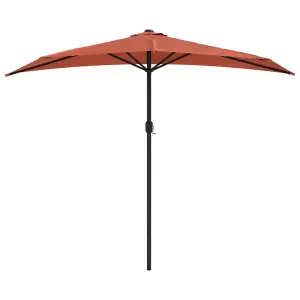 Berkfield Balcony Parasol with Aluminium Pole Terracotta 270x135x245 cm Half