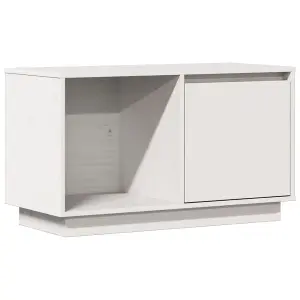 vidaXL TV Cabinet White 74x35x44 cm Solid Wood Pine