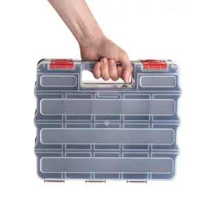 Hardys 32cm Double Layer Plastic Toolbox Storage Compartment DIY Organiser Tray Case