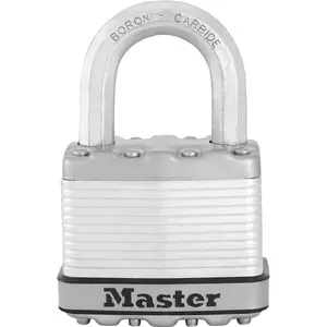 Master Lock Excell Heavy duty Laminated Steel Long shackle Padlock (W)50mm