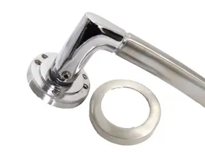 Indiana Door Handles Latch Lever on Rose Duo - Chrome Satin 125mm