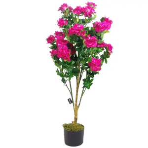 100cm Premium Artificial Azalea Pink Flowers Potted Plant