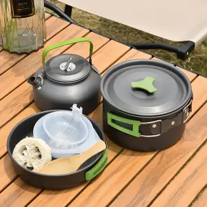 9Pcs Portable Cookware Set Picnic Pot Pan Cooking Kits Outdoor for Camping Travel