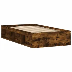 Berkfield Bed Frame Smoked Oak 90x200 cm