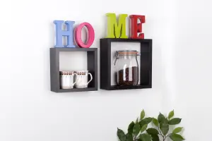 Hudson set of 2 wall cubes - matt black