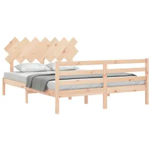 Berkfield Bed Frame with Headboard 140x200 cm Solid Wood