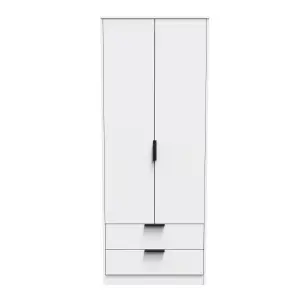 Madrid 2 Door 2 Drawer Wardrobe in White Matt (Ready Assembled)