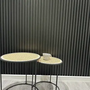 DBS Bathrooms Anthracite Oak Slat Wall Panel Large Slat 150mm x 2600mm