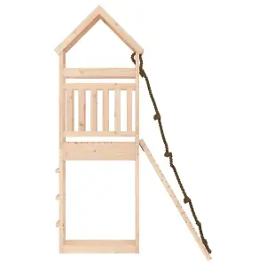 Berkfield Playhouse with Climbing Wall Solid Wood Pine