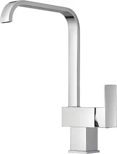 JASSFERRY Italian Kitchen Sink Mixer Tap Chrome Modern Monobloc Brass Single Rectangle Lever