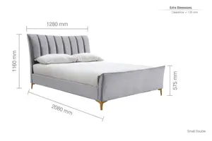 Birlea Clover Double Bed Frame In Grey