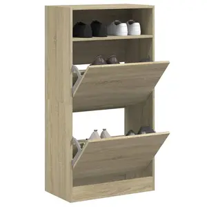 Shoe Cabinet Sonoma Oak 60x34x116 cm Engineered Wood