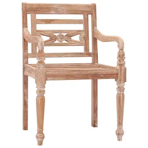 Berkfield Batavia Chairs 2 pcs White Wash Solid Teak Wood