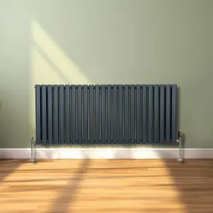 Oval Radiator - 600 x 1440mm - Anthracite