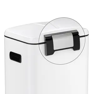 Steel Step On Multi-Compartment Rubbish & Recycling Bin - 40L White